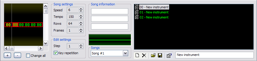 FamiTracker control panel